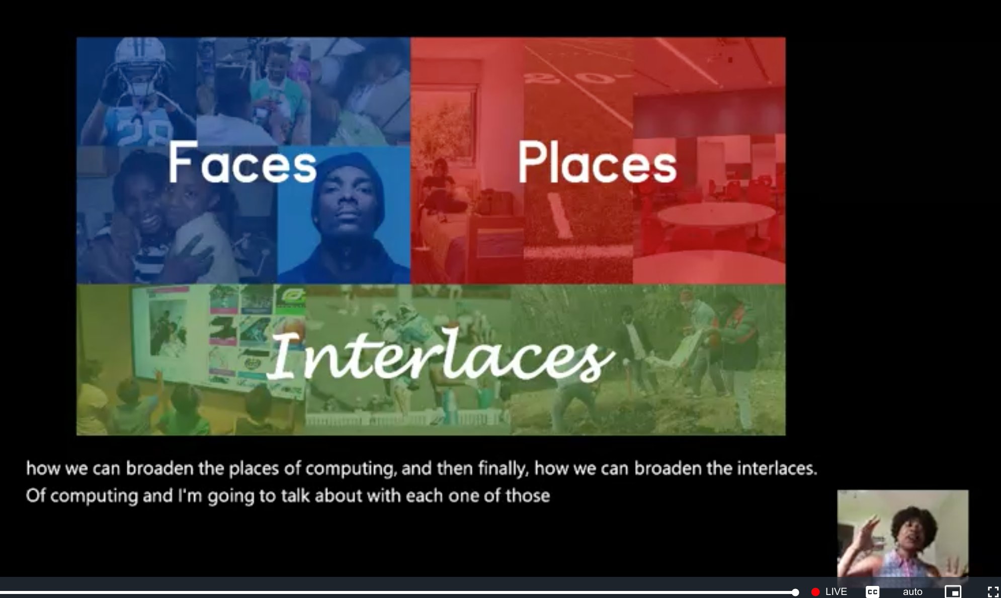 Screenshot of faces, places and interlaces graphic by dr. Clegg.
